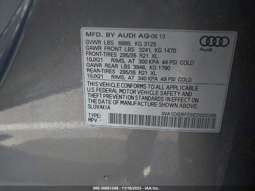 2014 AUDI Q7 PRESTIGE - WA1DGBFE5ED002266