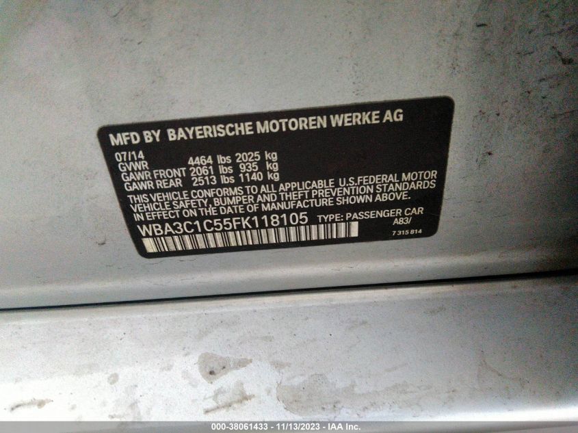 2015 BMW 328I - WBA3C1C55FK118105
