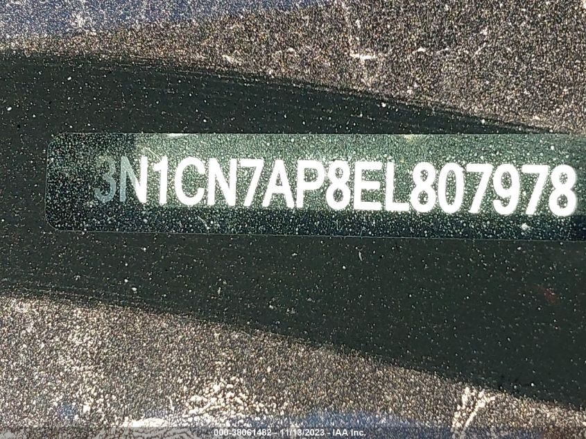 2014 NISSAN VERSA S/S PLUS/SV/SL - 3N1CN7AP8EL807978