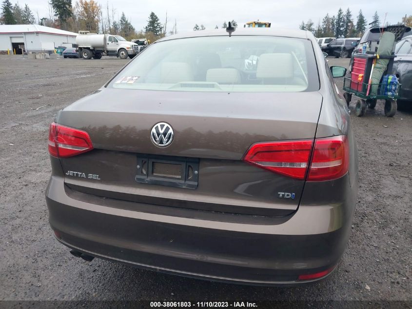2015 VOLKSWAGEN JETTA SEDAN 2.0L TDI SEL 3VWLA7AJ9FM282149