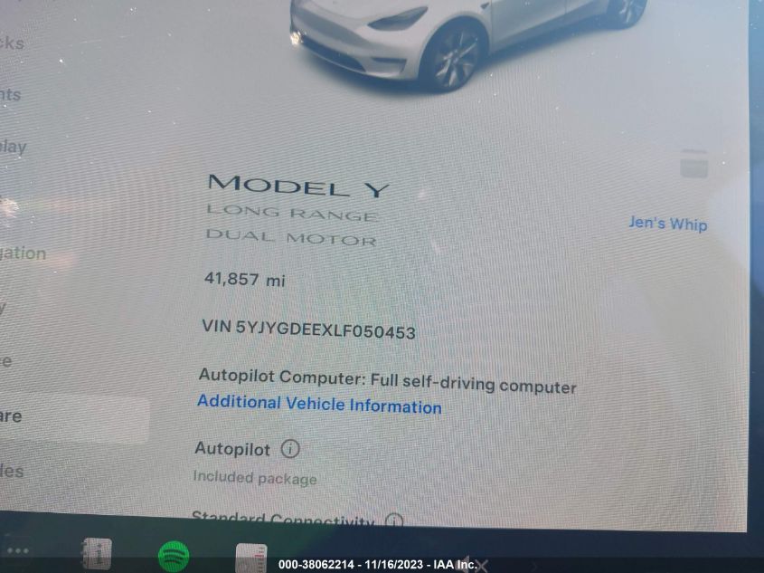 2020 TESLA MODEL Y LONG RANGE - 5YJYGDEEXLF050453