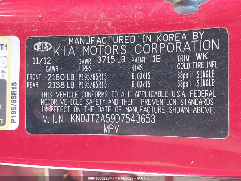 2013 KIA SOUL - KNDJT2A59D7543653