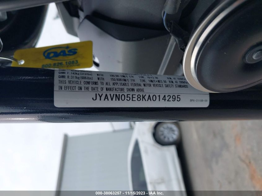 2019 YAMAHA XVS950 CU/CUC - JYAVN05E8KA014295