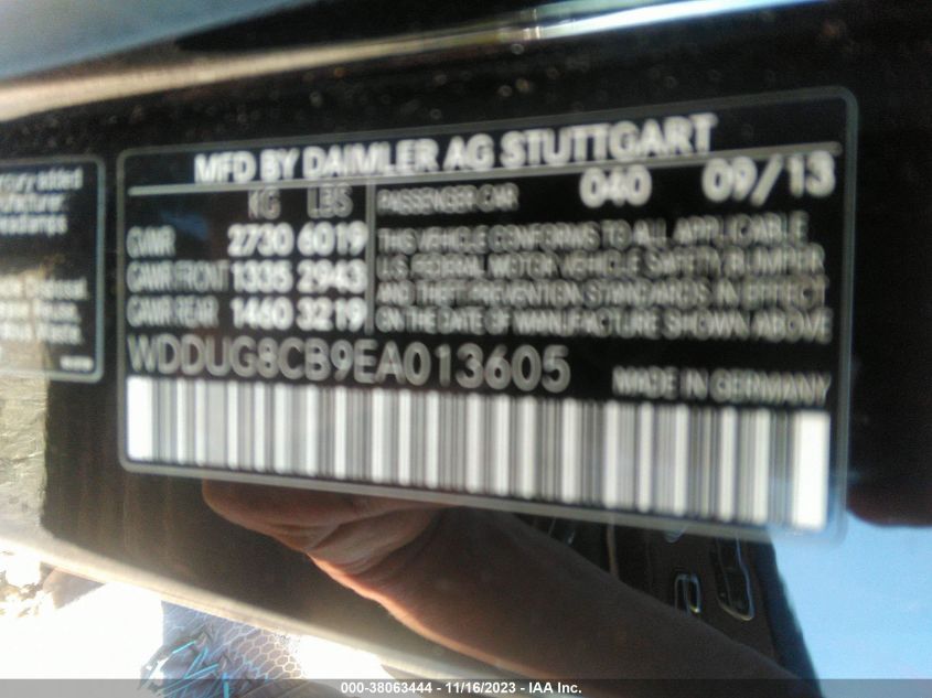 2014 MERCEDES-BENZ S 550 WDDUG8CB9EA013605