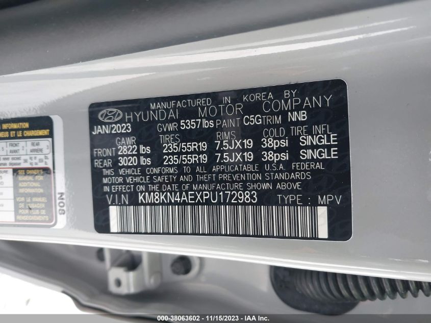 VIN KM8KN4AEXPU172983 2023 HYUNDAI IONIQ 5 SEL