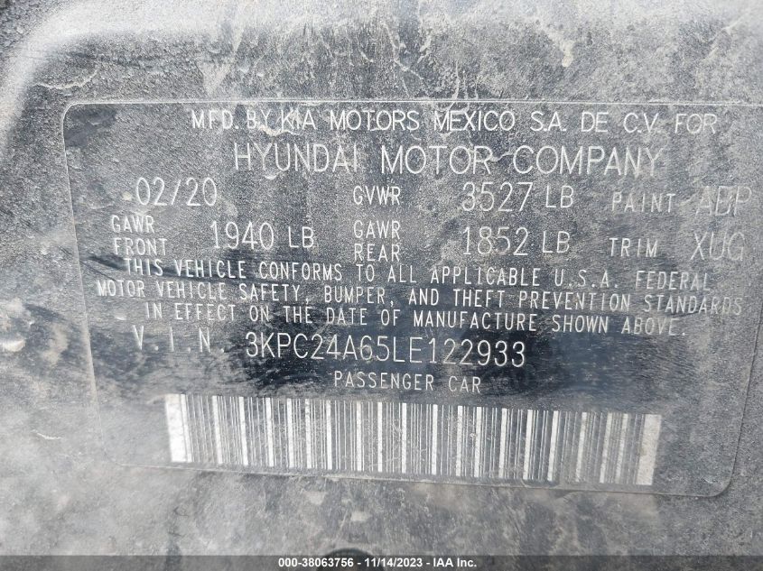 2020 HYUNDAI ACCENT SE/SEL - 3KPC24A65LE122933