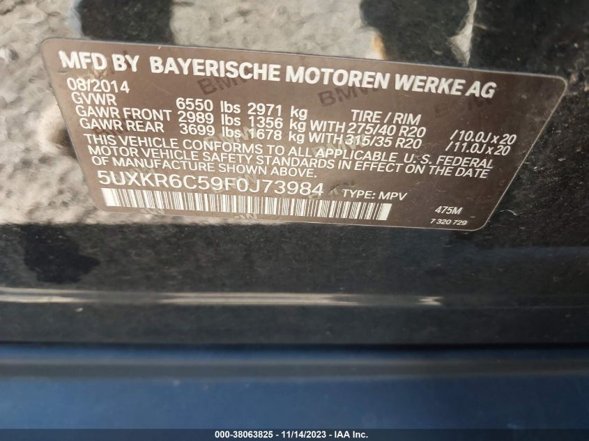 5UXKR6C59F0J73984 2015 BMW X5, photo no. 9