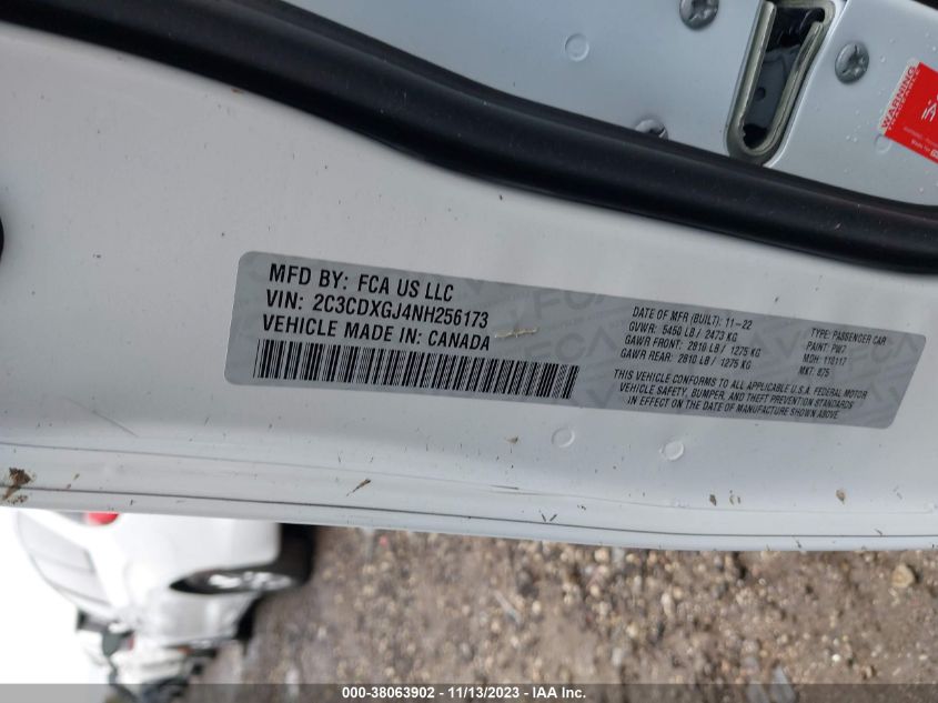 2022 DODGE CHARGER SCAT PACK - 2C3CDXGJ4NH256173