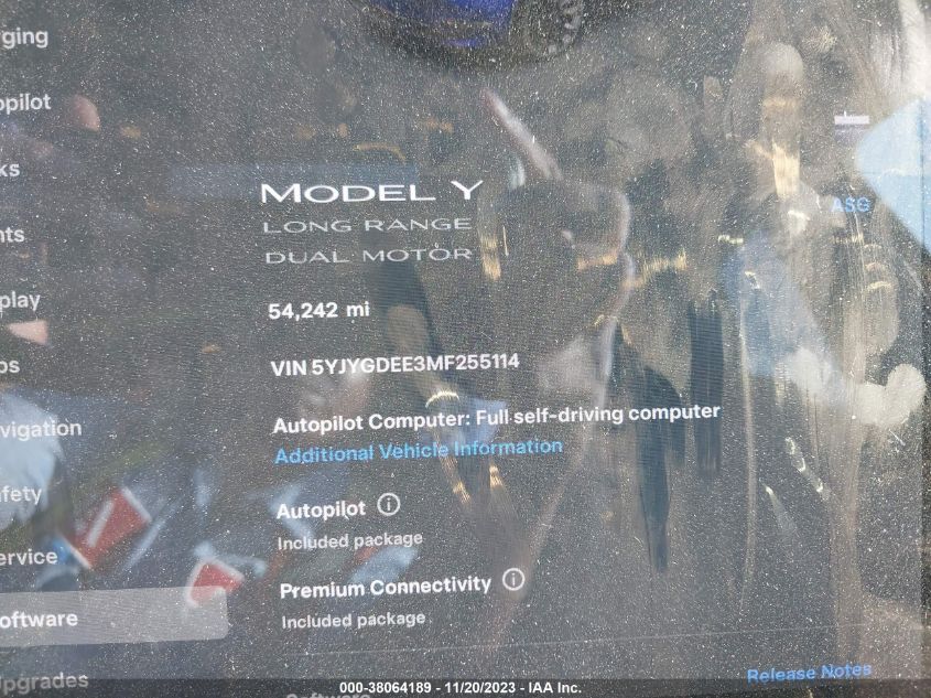 2021 TESLA MODEL Y LONG RANGE DUAL MOTOR - 5YJYGDEE3MF255114