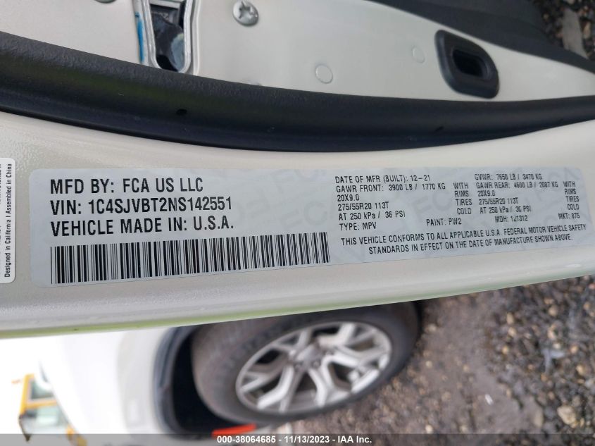 2022 JEEP WAGONEER SERIES II 1C4SJVBT2NS142551