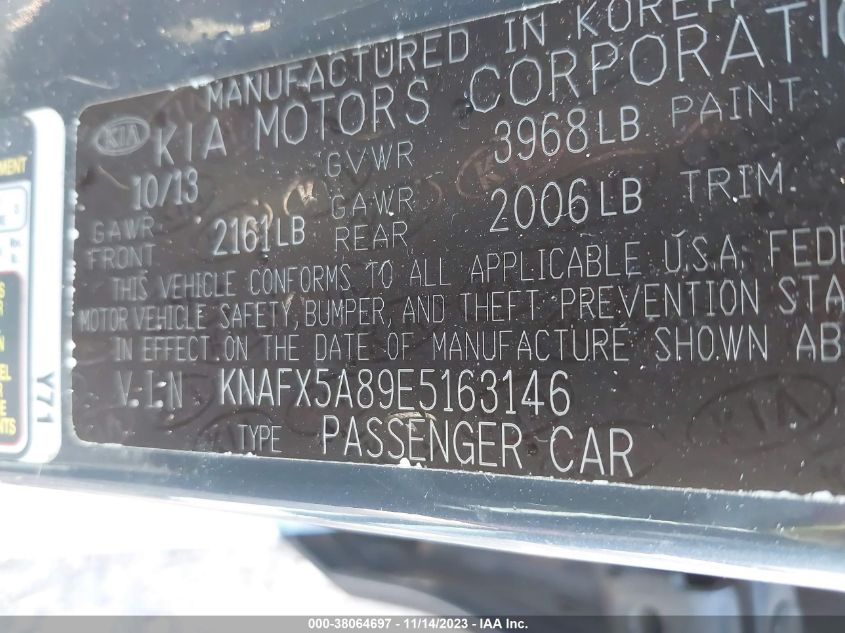 2014 KIA FORTE EX - KNAFX5A89E5163146