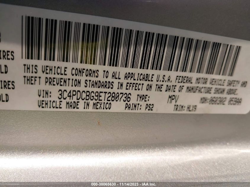 2014 DODGE JOURNEY SXT - 3C4PDCBG9ET280736