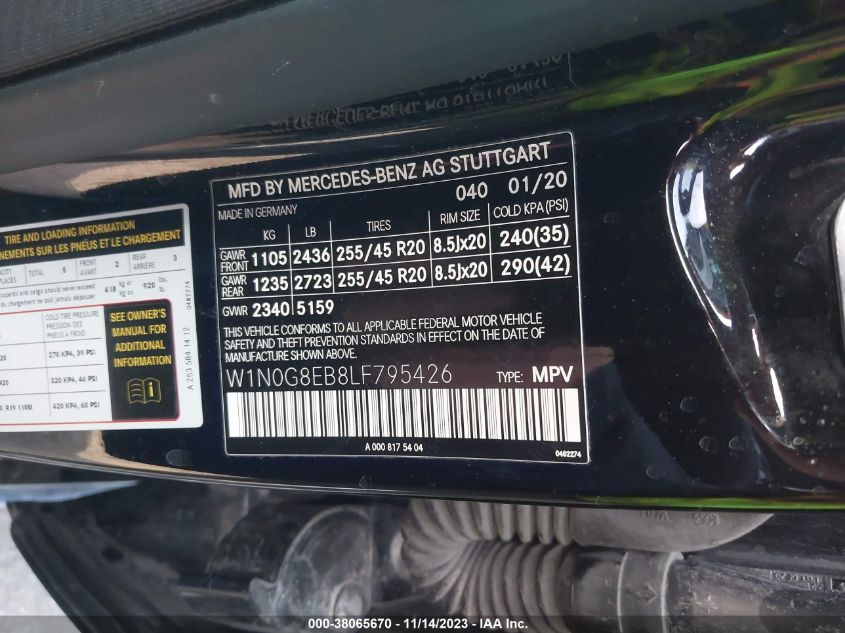 2020 MERCEDES-BENZ GLC 300 4MATIC - W1N0G8EB8LF795426