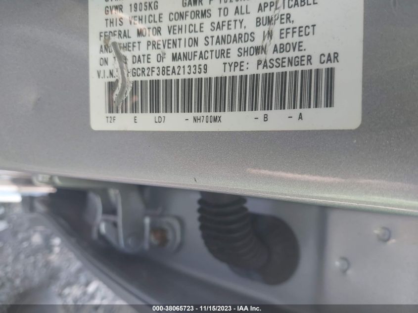 2014 HONDA ACCORD SEDAN LX 1HGCR2F38EA213359