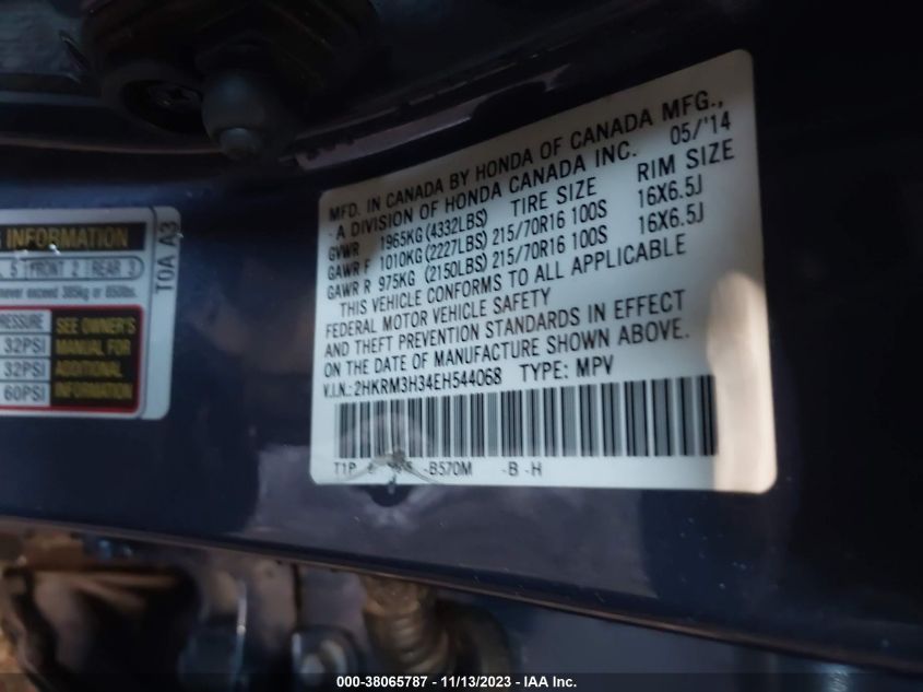 2014 HONDA CR-V LX - 2HKRM3H34EH544068