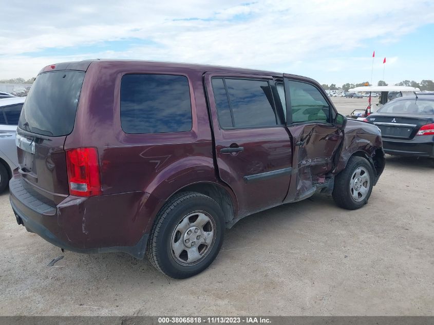 2013 HONDA PILOT LX - 5FNYF3H21DB035193