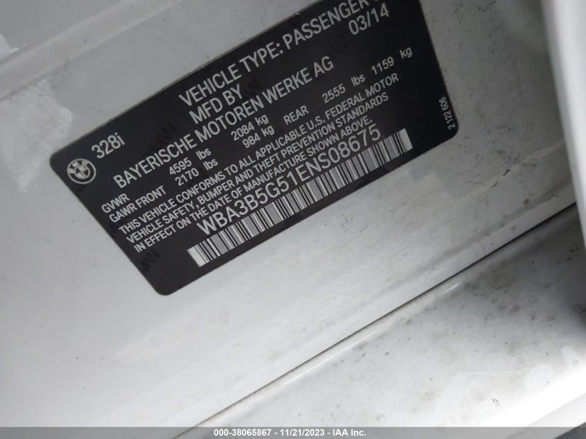 2014 BMW 328I XDRIVE - WBA3B5G51ENS08675