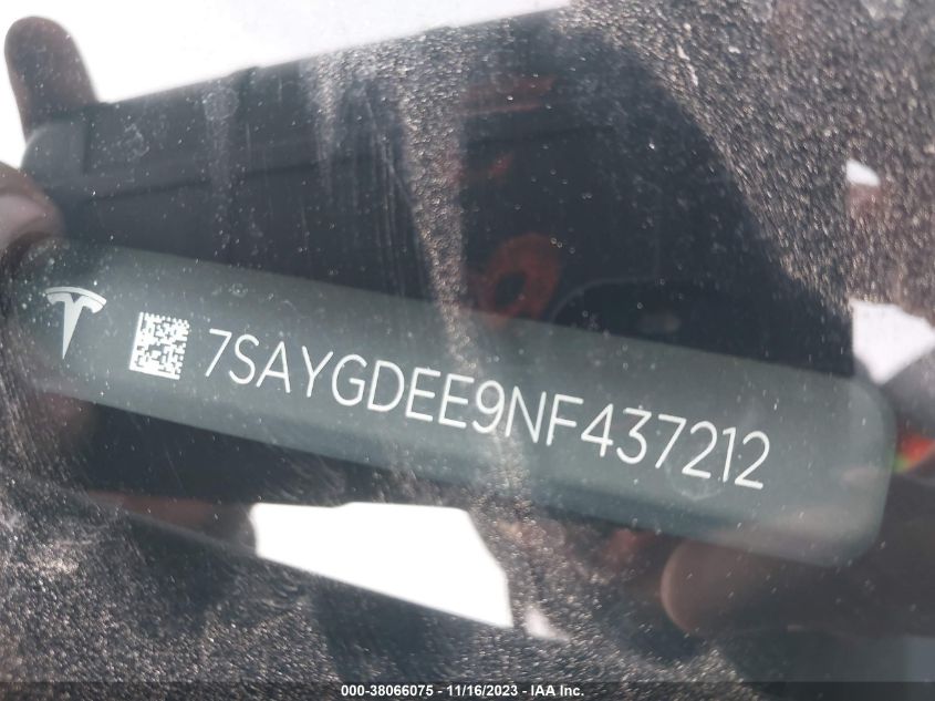 2022 TESLA MODEL Y - 7SAYGDEE9NF437212