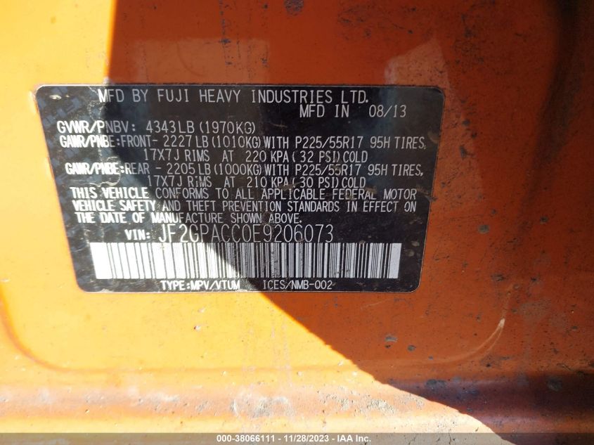 2014 SUBARU XV CROSSTREK PREMIUM - JF2GPACC0E9206073