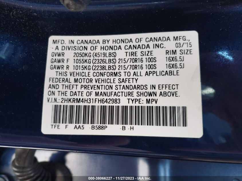 2015 HONDA CR-V LX - 2HKRM4H31FH642983