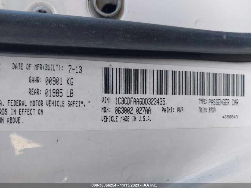 2013 DODGE DART SE/AERO - 1C3CDFAA6DD323435