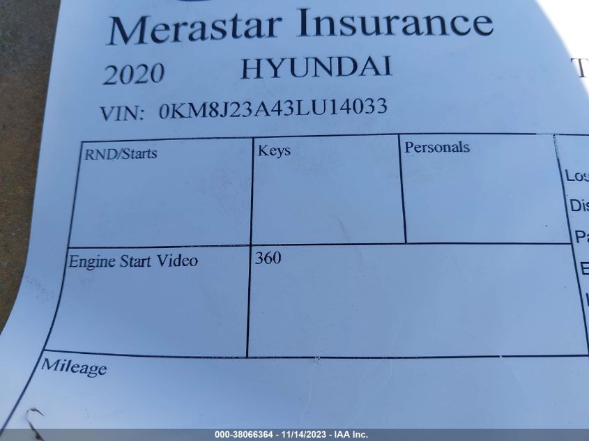 2020 HYUNDAI TUCSON SE - 0KM8J23A43LU14033