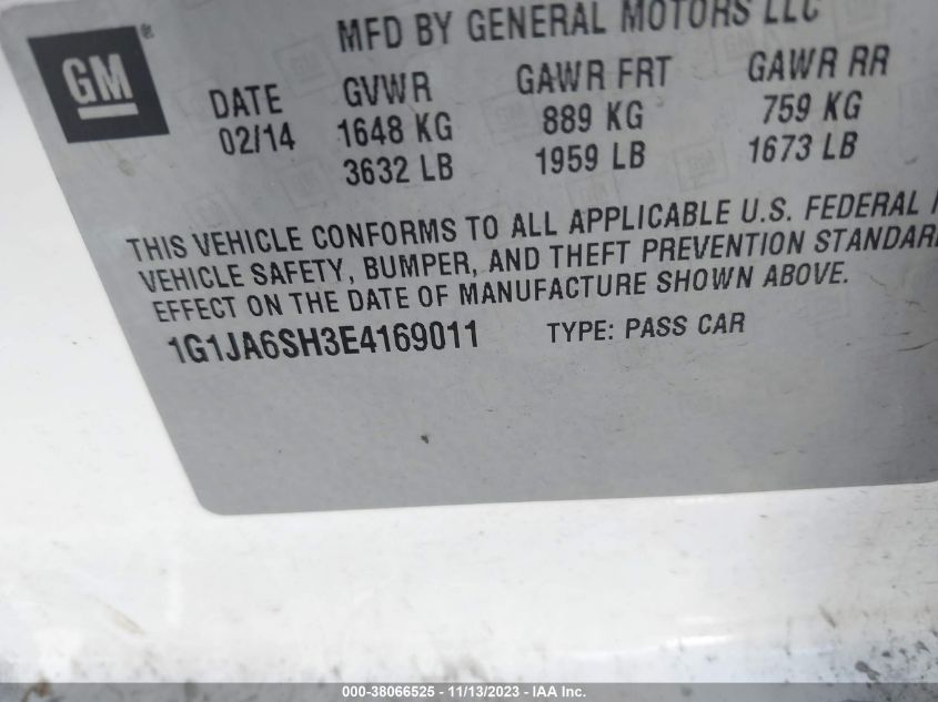 2014 CHEVROLET SONIC LS - 1G1JA6SH3E4169011