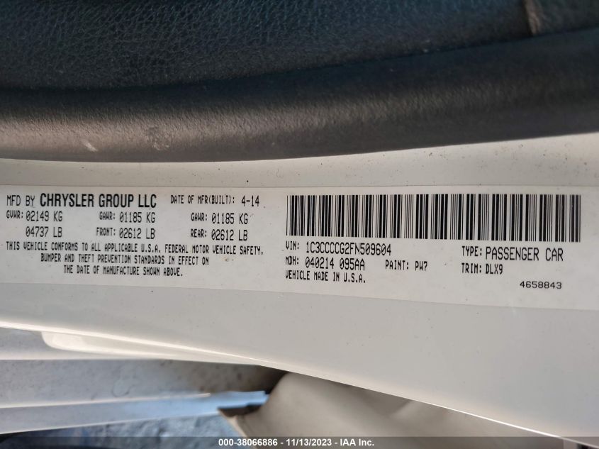2015 CHRYSLER 200 C - 1C3CCCCG2FN509604
