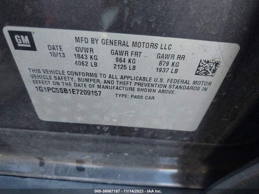 2014 CHEVROLET CRUZE 1LT AUTO - 1G1PC5SB1E7209157
