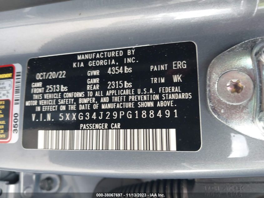 2023 KIA K5 EX - 5XXG34J29PG188491