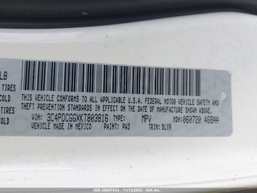 2019 DODGE JOURNEY CROSSROAD - 3C4PDCGGXKT803816