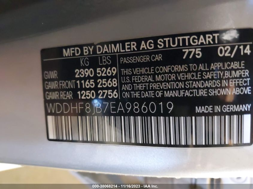 2014 MERCEDES-BENZ E 350 4MATIC - WDDHF8JB7EA986019