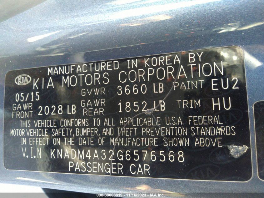 2016 KIA RIO LX - KNADM4A32G6576568