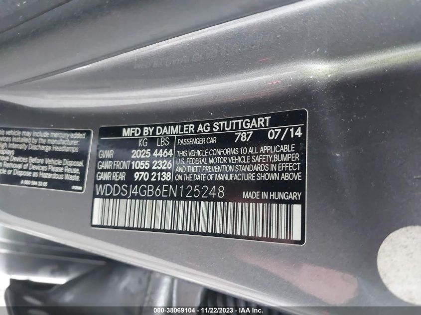 2014 MERCEDES-BENZ CLA 250 - WDDSJ4GB6EN125248