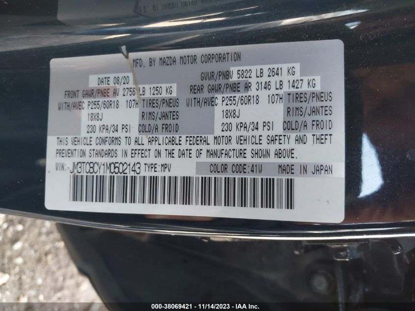 2021 MAZDA CX-9 TOURING - JM3TCBCY1M0502143