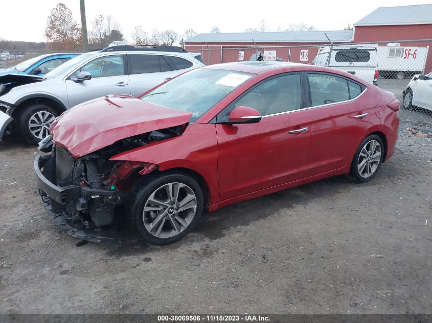 2017 HYUNDAI ELANTRA LIMITED - 5NPD84LF6HH034721