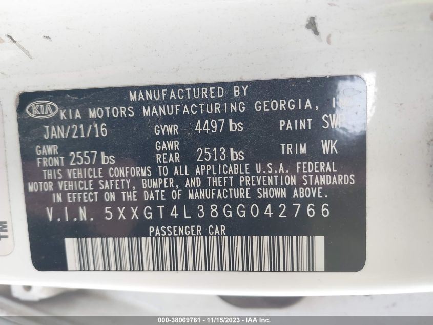 2016 KIA OPTIMA LX - 5XXGT4L38GG042766