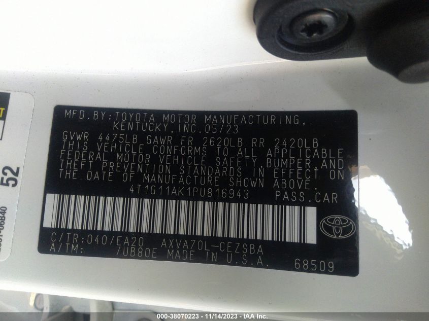 2023 TOYOTA CAMRY SE - 4T1G11AK1PU816943