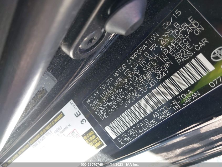 2015 TOYOTA SCION TC - JTKJF5C70FJ013447