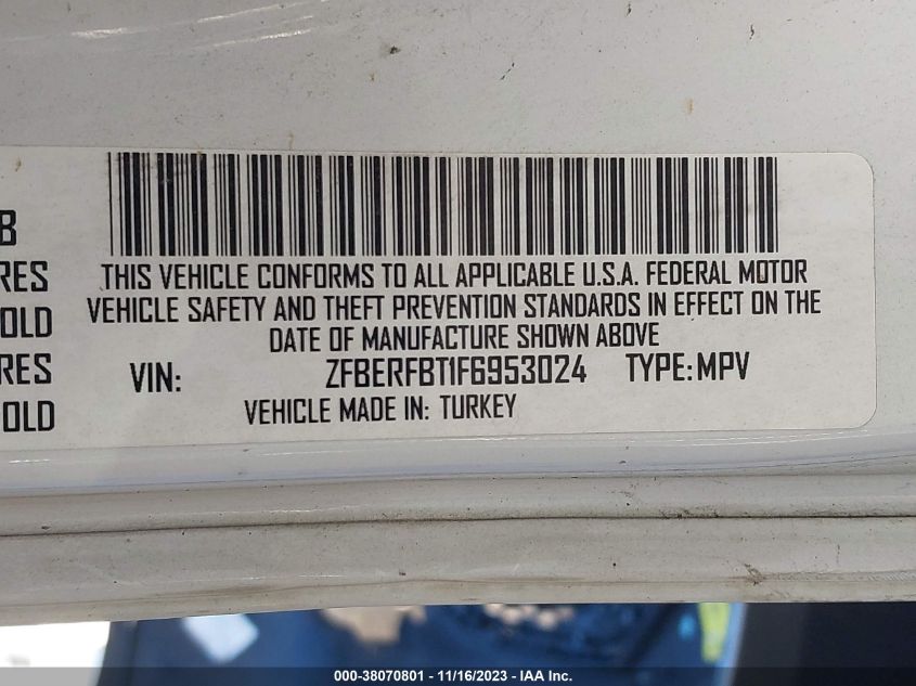 2015 RAM PROMASTER CITY TRADESMAN SLT - ZFBERFBT1F6953024