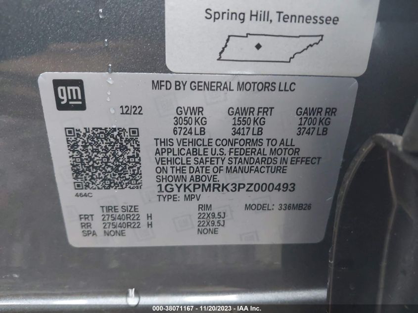 2023 CADILLAC LYRIQ RWD LUXURY - 1GYKPMRK3PZ000493