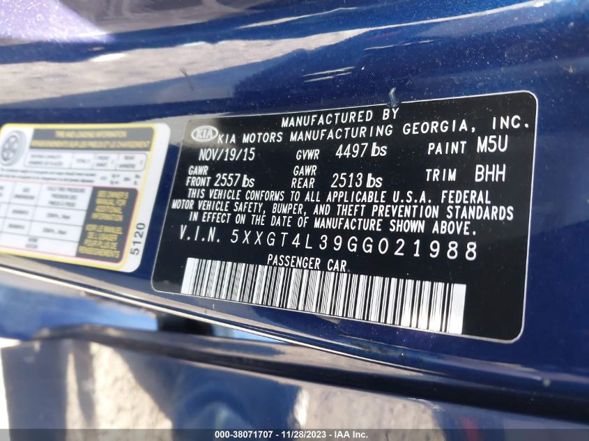 2016 KIA OPTIMA LX - 5XXGT4L39GG021988