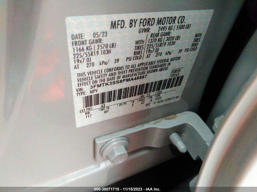 2023 FORD MUSTANG MACH-E PREMIUM 3FMTK3SS8PMA48887