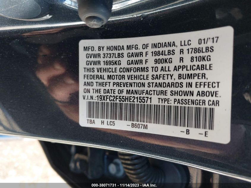2017 HONDA CIVIC LX - 19XFC2F55HE215571