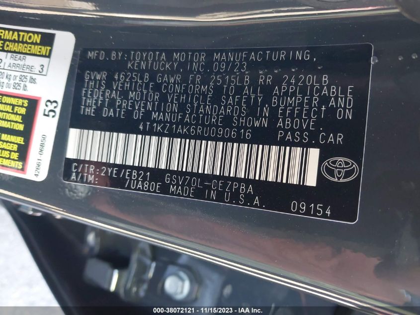 2024 TOYOTA CAMRY TRD V6 - 4T1KZ1AK6RU090616