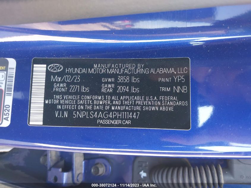 2023 HYUNDAI ELANTRA SEL - 5NPLS4AG4PH111447