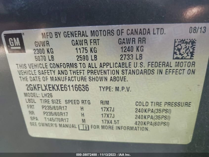 2014 GMC TERRAIN SLT-1 - 2GKFLXEKXE6116636