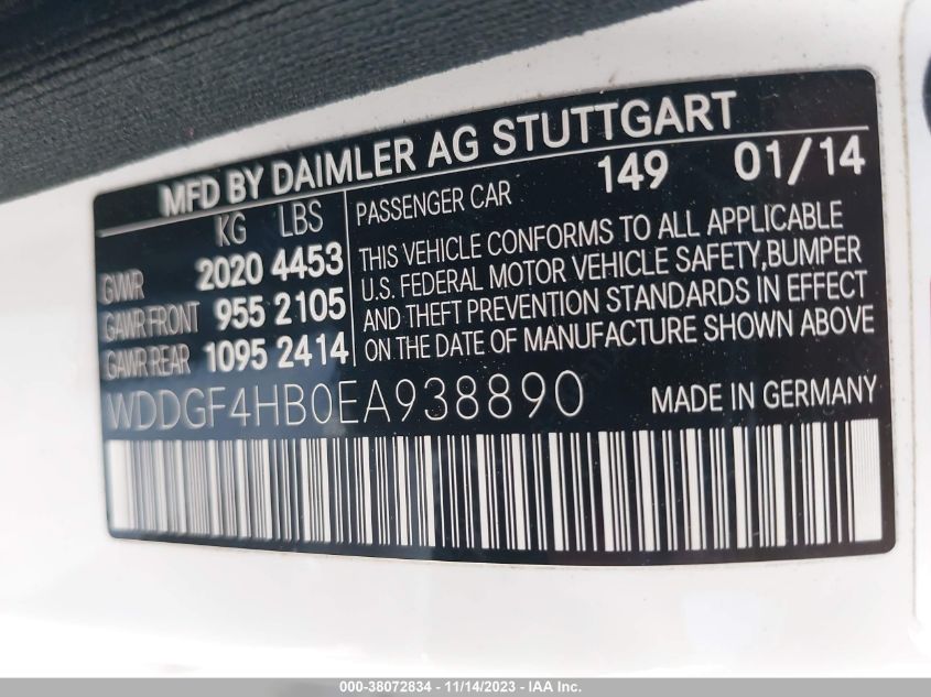 2014 MERCEDES-BENZ C 250 SPORT/LUXURY - WDDGF4HB0EA938890