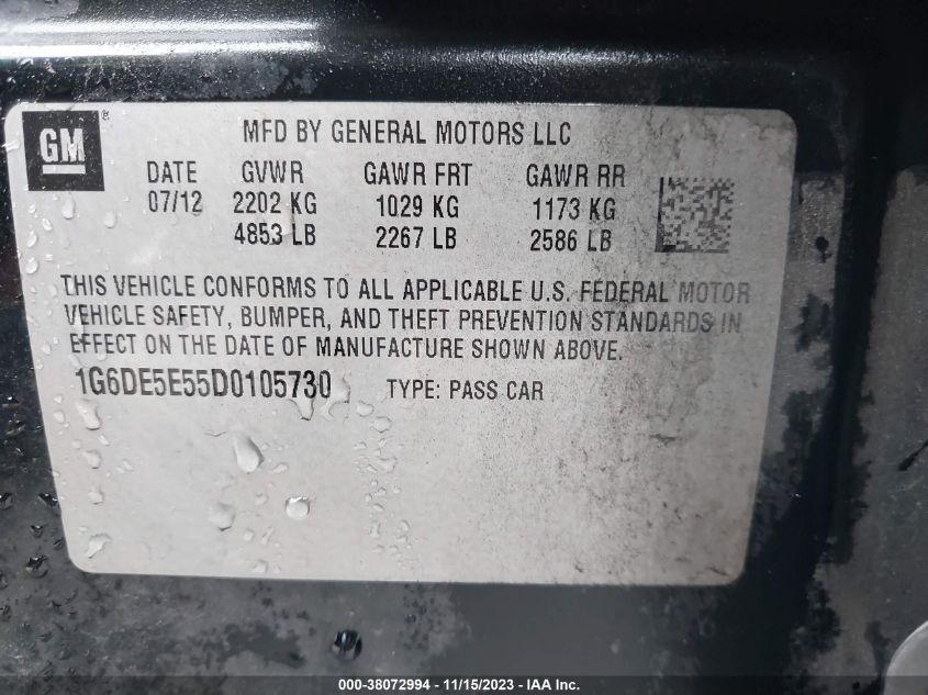 2013 CADILLAC CTS LUXURY COLLECTION - 1G6DE5E55D0105730