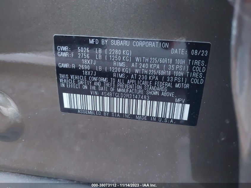 2024 SUBARU OUTBACK ONYX EDITION XT - 4S4BTGLD2R3147483